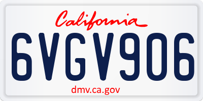 CA license plate 6VGV906