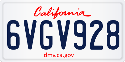 CA license plate 6VGV928