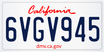 CA license plate 6VGV945