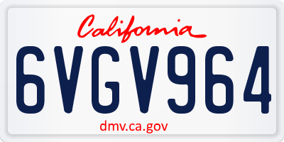 CA license plate 6VGV964