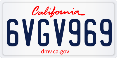 CA license plate 6VGV969