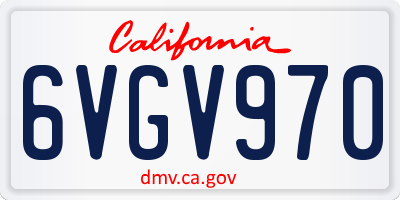 CA license plate 6VGV970