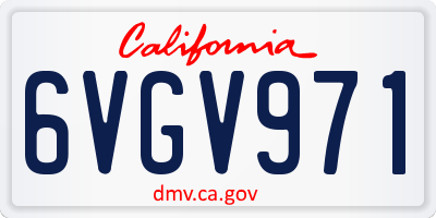 CA license plate 6VGV971