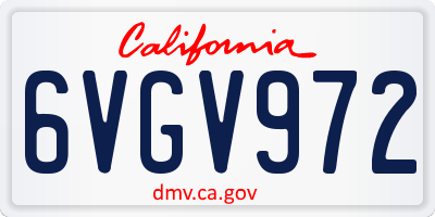 CA license plate 6VGV972