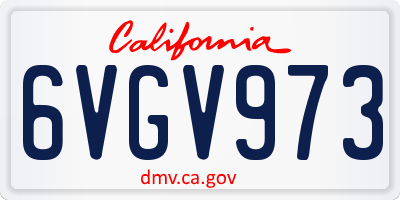 CA license plate 6VGV973