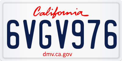 CA license plate 6VGV976
