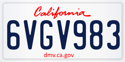 CA license plate 6VGV983