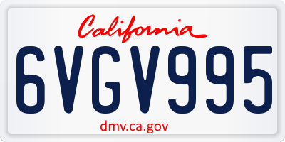 CA license plate 6VGV995