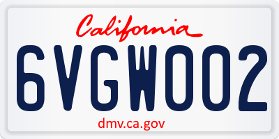 CA license plate 6VGW002