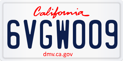 CA license plate 6VGW009