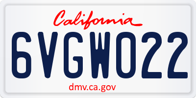 CA license plate 6VGW022
