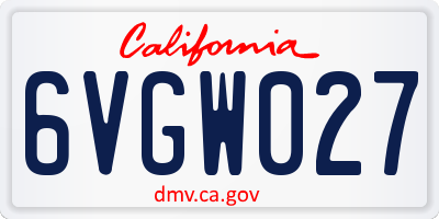 CA license plate 6VGW027