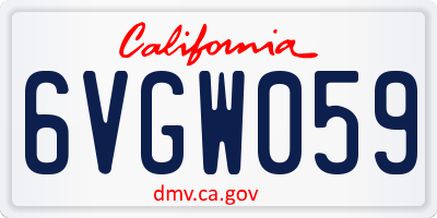 CA license plate 6VGW059