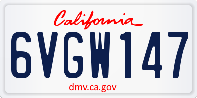 CA license plate 6VGW147