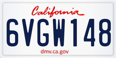 CA license plate 6VGW148
