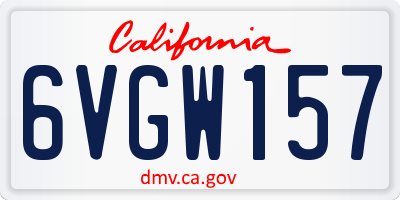 CA license plate 6VGW157
