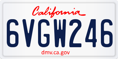 CA license plate 6VGW246