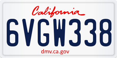 CA license plate 6VGW338