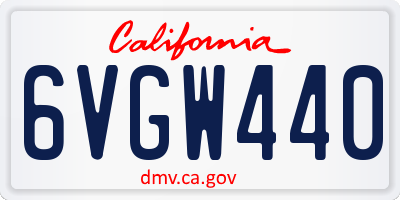 CA license plate 6VGW440