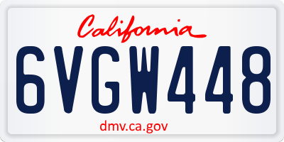 CA license plate 6VGW448