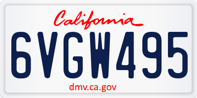 CA license plate 6VGW495