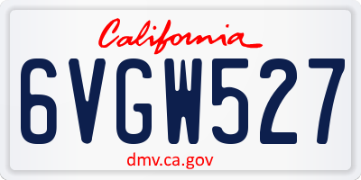 CA license plate 6VGW527