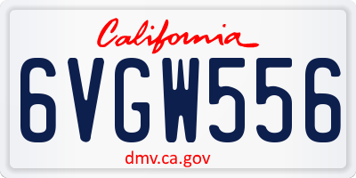 CA license plate 6VGW556