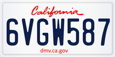 CA license plate 6VGW587