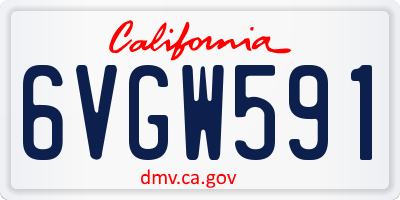 CA license plate 6VGW591