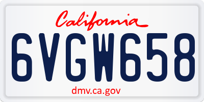 CA license plate 6VGW658