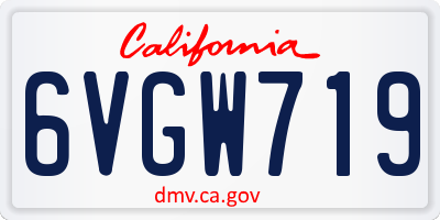 CA license plate 6VGW719