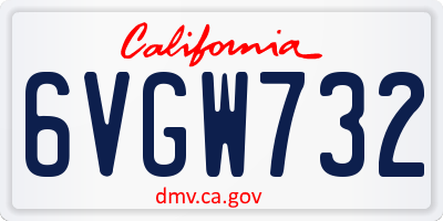 CA license plate 6VGW732
