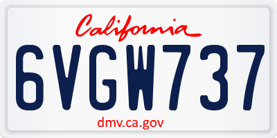 CA license plate 6VGW737