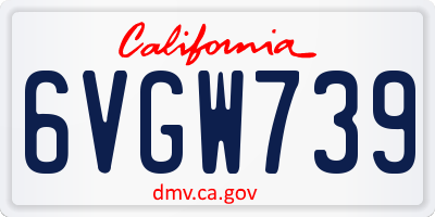 CA license plate 6VGW739
