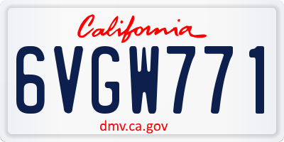 CA license plate 6VGW771