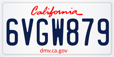 CA license plate 6VGW879