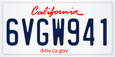 CA license plate 6VGW941