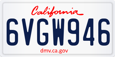 CA license plate 6VGW946