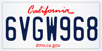 CA license plate 6VGW968