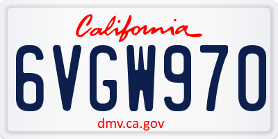 CA license plate 6VGW970