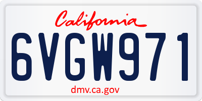 CA license plate 6VGW971