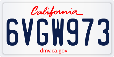 CA license plate 6VGW973