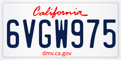 CA license plate 6VGW975