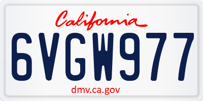 CA license plate 6VGW977
