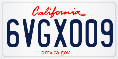CA license plate 6VGX009