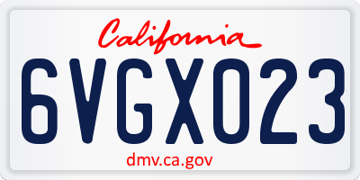CA license plate 6VGX023