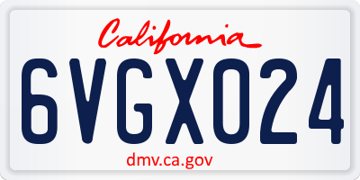 CA license plate 6VGX024