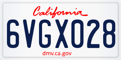 CA license plate 6VGX028
