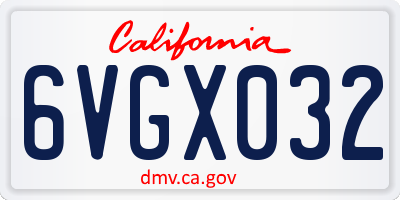 CA license plate 6VGX032