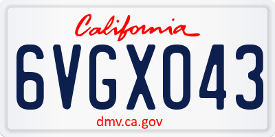 CA license plate 6VGX043